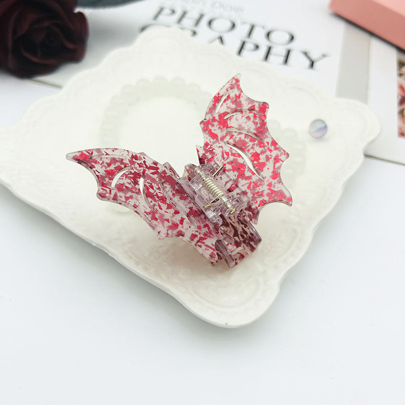 Wholesale Acetate Halloween Bat Hair Clips